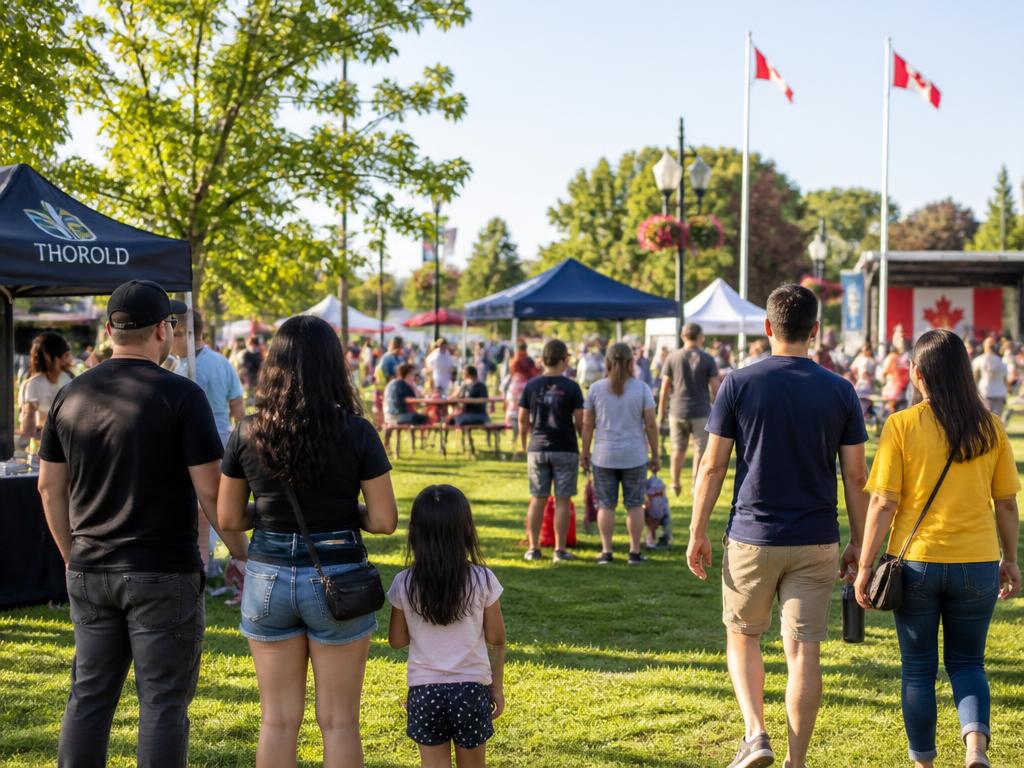 Community gathering in a Thorold park
