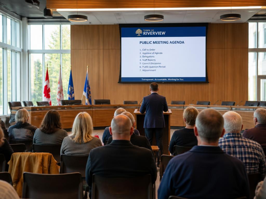 Open public meeting at a council chamber